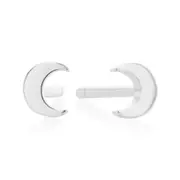 Sterling Silver Moon Stud Earrings