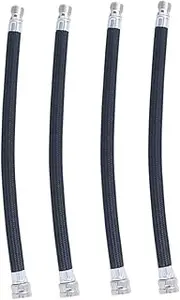 Parliky 4Pcs Bike Pump Extension Hose Inflator Tube for Valves Durable Black Pump Accessories for Enhanced Inflation Efficiency