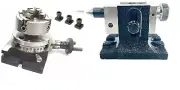 3" Rotary Table 4Jaw Independent Chuck 14X1 & Backplate Single Bolt Tailstock