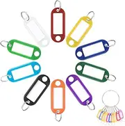 30 Colored Key Tags with Split Rings, Durable Key Labels and Fobs for Luggage, Office, Pets and USB Sticks (with Wire Rings)