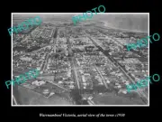OLD LARGE HISTORIC PHOTO WARRNAMBOOL VICTORIA AERIAL VIEW OF THE TOWN c1930