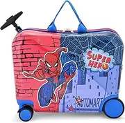 [Fast Forward] Marvel Spiderman Ride-On Kids Suitcase - 18" Tow-Along Toddler Luggage - Carry-On Cute Bag with Wheels 18"x10"x14.5", Spiderman 18", Ride-On Luggage, 18" Ride-on Luggage