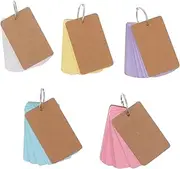 TOYANDONA DIY Memo Cards 5 Pack Portable Word Cards Hard Cardstock for Notes Messages