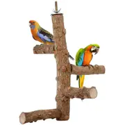 Birds Wooden Cockatiel Nature Wood Stand Parrot Toy Bird Perch Chewing Stick