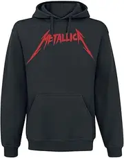 Rock Off officially licensed products Metallica Hoodie Skull Screaming Red Band Logo Official Mens Black Pullover S