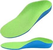 [Generic] Kids Orthotic Arch Support Insoles, PU Foam Cushioning Arch Support Shoe Insert for Overpronation Children Toddlers Flat feet, Plantar Fasciitis (Blue, 17CM)