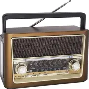AM FM Retro Radio Portable Vintage Shortwave Radio with Bluetooth Speaker