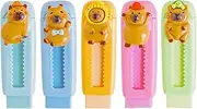5 Pack Capybara Retractable Eraser, Sliding Push Pull Cute Capybara Eraser, Capybara Stationery, Cute Erasers for Kids, Push Pull Pencil Eraser for Students, Capybara Lovers