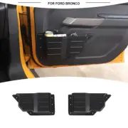 Black Front Door Storage Pockets Mesh Organizer Box Tray For Ford Bronco 2021+