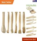 Elegant Gold Plated Serving Tongs Set - 6-Inch Stainless Steel Mini Tools