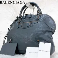 在飛比找蝦皮購物優惠-Balenciaga 巴黎世家 手提包 City 灰色 皮革