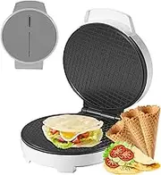 Electric Waffle Cone Maker, 1000W Ice Cream Cone Machine, 7.5-Inch Non-Stick Stainless Steel Mould, Double Side Heating, Egg Rolls Nonstick Dessert Baking Pan Kitchen Cooking