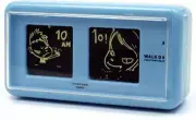 Yoshitomo Nara WALK ON Art Table Flip Clock TWEMCO Patapata Blue w/box JAPAN