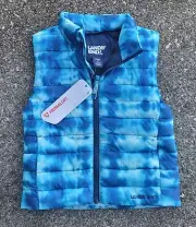 Lands End Puffer Vest Blue Tie-Dyed Primaloft Unisex Sz 2-3 Toddler NWT