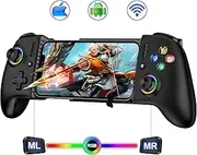 Handy Controller für iPhone, Smartphone Controller für Android mit Schalten ohne Totzone Hall Effect Joystick Controller für Handy Bluetooth Controller Handy für Xbox Cloud/Call of Duty/Roblox,Schwarz