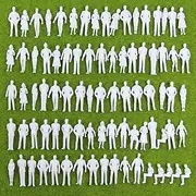 100pcs Model Trains 1:50 Scale White Figures O