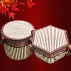 Handheld Bamboo Egg Basket Handmade Food Vegetable Storage Basket Festival