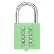 Push Button Combination Padlock 10-Digit 5-Position Lock Green