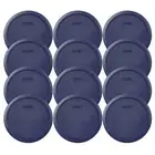 Pyrex 7402-PC Blue 6/7 Cup Round Plastic storage Lids 12PK for Glass Bowl New