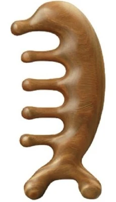 Green Sandalwood Comb Gua Sha Scraping Scalp Massager Head Head, Neck,