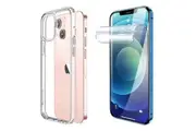 For Apple iPhone 13 Pro Clear Phone Case Cover and Soft Screen Protector Film