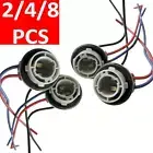 2/4/8Pcs Car Brake Light 1157 2057 2357 LED Bulb Socket BAY15D Lamp Holder