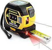 SAFEHITCH - 3 In One Tape Measure - Laser measure - Vertical Cross Line - Digital Laser Distance Meters - LCD Display - 40M Laser Measure - 5M Tape Measure