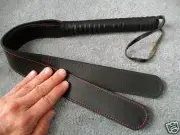 Heavy SLAPPER TAWSE 2-Tongue with Wrapped METAL HANDLE - HORSE TRAINING TOOL