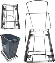 Trash Can Slider for Kitchen Cabinet Adjustable Pull Out Trash Can Under Cabinet 16.5x15.8x11 Metal Pull Out Shelf with Handle (Trash Can Not Included) Pull Out Bin Pull Out Shelf Pull Out Trash Can