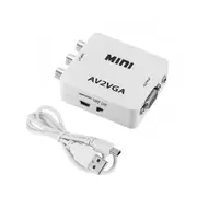HD RCA CVBS AV to VGA Video Converter Conversor Mini AV2VGA Video Converter Adapter with 3.5mm Audio to PC HDTV