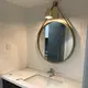 鐵藝壁掛鏡 圓形鏡子 吊鏡 40cm 化妝鏡 浴室鏡 圓鏡 裝飾鏡 試衣鏡 掛鏡 創意鏡 裝飾鏡 (5.1折)