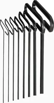 35198 Std Grip Hex T-Key allen wrench - 8pc set Metric MM sizes 2-10 (9In shaft)