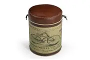 Round Vintage Rustic Bicyle Foot Stool Ottoman