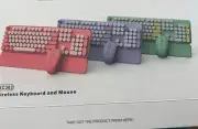 Green retro wireless keyboard and mouse combo