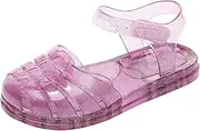 [ursloole] Toddler Girls Jelly Shoes Soft Unisex-Child Boys Jellies Sandals Rubber Sole Closed Toe Beach Summer Mary Jane Kids Princess Dress Flat