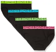12 X Pairs Bonds Mens Hipster Briefs - Black Pk8