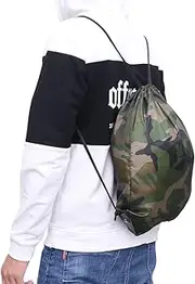 FOMIYES 6Pcs Camouflage Drawstring Bags Durable Sports Backpacks for Adults for Swimming Travel Daily Use