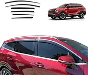 OAD4X4 Weathershields Compatible with KIA Sportage NQ5 Series 2021-Onwards, Stainless Edge Weather Shields Window Visors Wind Deflectors Sun Rain Guard 6PCS Set