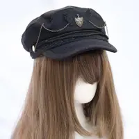 在飛比找ETMall東森購物網優惠-秋冬洛麗塔設計小眾黑色女貝雷帽
