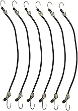 ETHZZLE 6pcs Mini Bungee Cords with Adjustable Metal Hooks Heavy Duty Elastic Ties for Cargo Luggage Camping Durable Wear Resistant Rubber Straps for Versatile Use