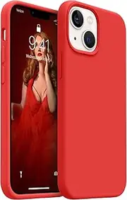 AOTESIER Shockproof Designed for iPhone 13 Mini Case, Food Grade Silicone Phone Case with [Soft Anti-Scratch Protective Lining] Full Body Drop Protection 5.4 inch Slim Thin Cover, Red