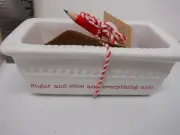 MUD PIE SUGAR AND SLICE AND EVERYTHING NICE WHITE MINI LOAF PAN NEW #22248