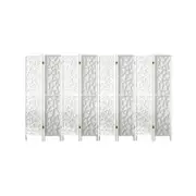 Artiss Clover Room Divider Screen 8 Panel Foldable Wooden Divider White