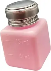 OIIBWQ Press Liquid Dispenser, Premium Quality, Portable, Empty Pump Bottle, Containing Methanol for Makeup Remover, Pink, 120 ml