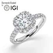 Princess Solitaire Labgrown Diamond Engagement Ring Platinum 2.85 Ct