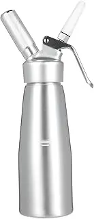 HIKOAN 500ml Highly Durable Aluminum Cream Whipper, Professional Whipped Cream Dispenser with 3 Various Plastic Tips & Cleaning Brush