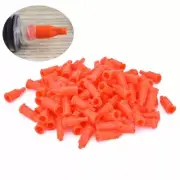 Industrial 100PCS Orange Lock Syringe Caps Injector Dispensing Needle Sealing