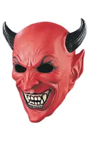 DEVIL HORN OVERLORD COSTUME MASK HELL EVIL FANCY DRESS HALLOWEEN HORROR