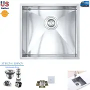 New 17" x 19" Stainless Steel Handmade Zero Radius Kitchen / Bar Sink 17Gauge