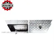 left&Right 750x230x400mm Checker Plate Aluminium Under Tray Tool Boxes Ute Truck